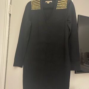 MICHAEL Michael Kors Black Dress with Gold Accents